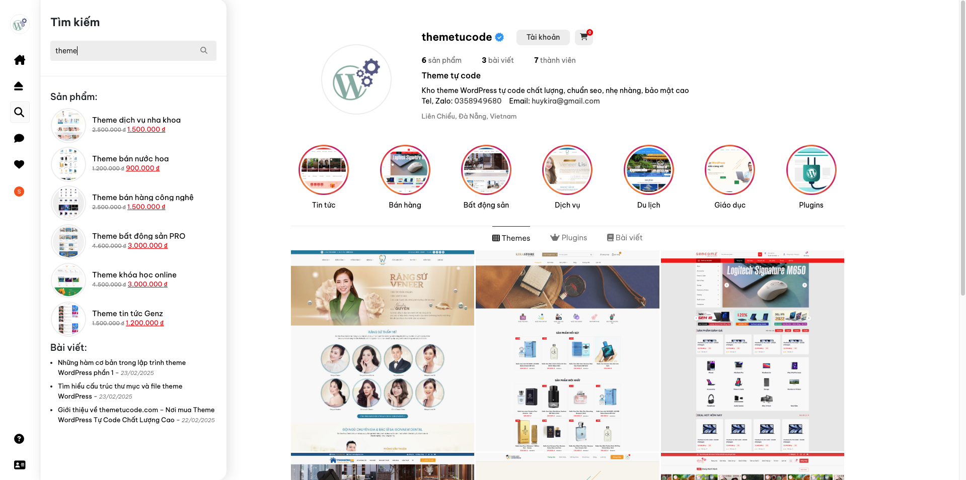 Theme bán hàng giống Instagram